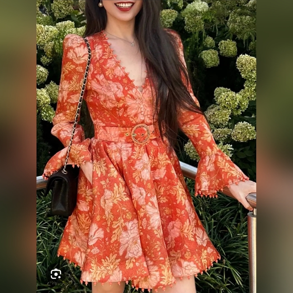 Zimmermann Floral Orange Dress
